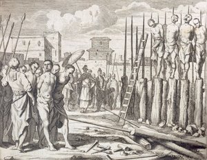 خوزق بعض المتمردين ، العقوبة: مذبحة بالخوزق ، حانة. 1672. بواسطة فيليب بالدايوس