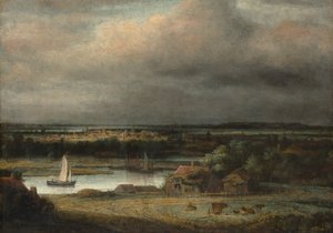 منظر نهر واسع ، كاليفورنيا. 1648-49. بواسطة فيليب كونينك