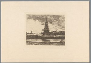 المناظر الطبيعية مع القناة وطواحين الهواء لو مولان (العنوان الأصلي) جاكوب ماريس. Twelve Landscapes (عنوان السلسلة) بواسطة جاكوب ماريس