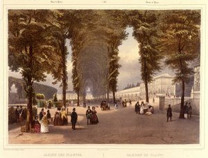 Le Jardin des Plantes - في "" نزهة في باريس ومحيطها "، بقلم Jacottet and Benoist ، باريس ، حوالي عام 1840