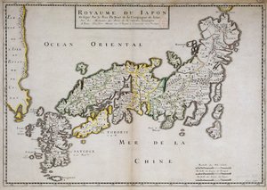 خريطة جغرافية لليابان رسمها الأب فيليب برييت ، اليسوعي والباحث الفرنسي (1601-1668). باريس ، NL بواسطة فيليب برييت