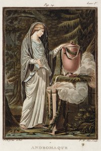 Andromache ، زي لـ "Andromache" لجان راسين ، من المجلد الأول من "بحث في الأزياء ومسرح جميع الأمم" ، منقوش بواسطة Pierre Michel Alix (1762-1817) 1802
