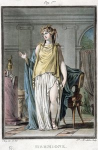 هيرميون ، زي لـ "Andromaque" لجان راسين ، من "Research on the Costumes and Theatre of All Nations" ، منقوش بواسطة Pierre Michel Alix (1762-1817) 1802