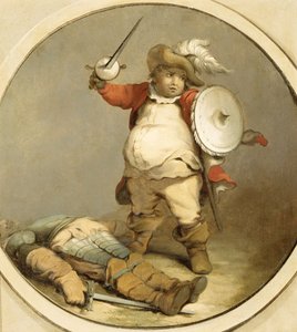 Falstaff مع جسد Hotspur ، c.1786 (زيت على ورق) بواسطة فيليب جاك دو لوبيرج