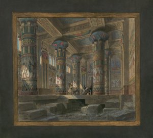 سينوغرافيا فيليب تشابيرون لأوبرا عايدة لجوزيبي فيردي (1813-1901): معبد إيزيس