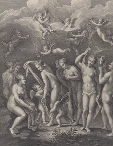 هيرا وأفروديت وأثينا يستعدون لمسابقة الجمال قبل P ... ، كاليفورنيا. 1729-40. بواسطة فيليب سيمونو