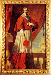 France, Fontaine Chaalis, Portrait of French statesman and clergyman, Cardinal Richelieu (1585-1642) بواسطة فيليب دي (مدرسة) شامبين