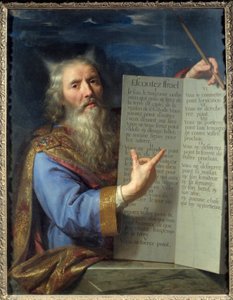 موسى ولوح القانون. رسم فيليب دي شامبين (1602-1674) Ec. Flam. بواسطة فيليب دي شامبين
