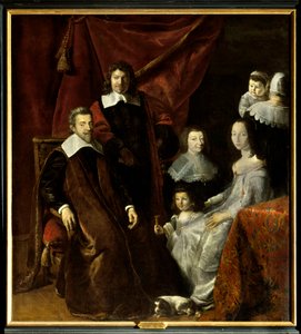 The family of Henri Louis (Henri-Louis) Habert de Montmort (Montmor) (1600-1679), on the right, Henriette-Marie de Buade de Frontenac (Henriette Marie de Buade-Frontenac) (died 1676). Painting by Philippe De Champaigne (1602-1674). Oil on canvas. Mandatory بواسطة فيليب دي شامبين