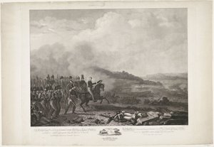 أمير أورانج يقود القوات الهولندية في معركة Quatre-Bras 1815 صاحب السمو الملكي فيليم ، جورج ، فريدريك ، ولي عهد مملكة هولندا لودويجك على رأس الهولنديين ضد الجيش الفرنسي بقلم Quatre-B بواسطة ويدوي يوهانس ألارت