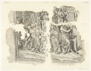 الزاوية اليسرى السفلى لطبعة مشهد سيبيس Tabula Cebetis Carta Vitae (العنوان الأصلي) بواسطة جوس دي بوشر