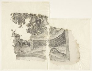 الزاوية اليمنى السفلى لطبعة مشهد سيبيس Tabula Cebetis Carta Vitae (العنوان الأصلي) بواسطة جوس دي بوشر