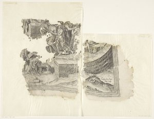 الزاوية اليمنى السفلى لطبعة مشهد سيبيس Tabula Cebetis Carta Vitae (العنوان الأصلي) بواسطة جوس دي بوشر