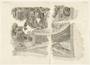 الزاوية اليمنى السفلى لطبعة مشهد سيبيس Tabula Cebetis Carta Vitae (العنوان الأصلي) بواسطة جوس دي بوشر