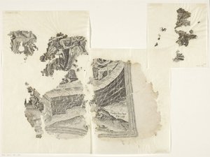 الزاوية اليمنى السفلى لطبعة مشهد سيبيس Tabula Cebetis Carta Vitae (العنوان الأصلي) بواسطة جوس دي بوشر