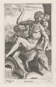 Riviergod Nilus Nilvs (العنوان على الكائن) Rivier- en zeegoden (عنوان السلسلة) الصور الأنيقة لآلهة البحر وأختام Amnicus (عنوان السلسلة) بواسطة فيليبس جالي