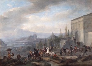رحيل حزب هوكينغ بعد حوالي عام 1650 (زيت على قماش)
