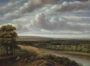 منظر طبيعي مشجر واسع ، 1670
