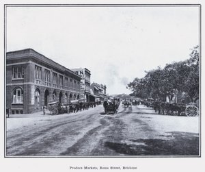 Produce Markets, Roma Street, Brisbane (b/w photo) بواسطة مصور فوتوغرافي استرالي