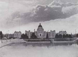 مباني البرلمان ، فيكتوريا ، كولومبيا البريطانية (صورة b / w) بواسطة المصور كندي