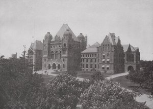 Parliament Buildings of the Province of Ontario, Toronto (b/w photo) بواسطة المصور كندي