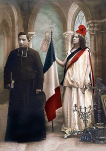 رمز الفصل بين الكنيسة والدولة في عام 1905 ، رسم توضيحي من عام 1907 (صورة ملونة) بواسطة مصور فوتوغرافي فرنسي