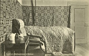 غرفة موت جوته ، فايمار (صورة ملونة) بواسطة مصور فوتوغرافي ألماني