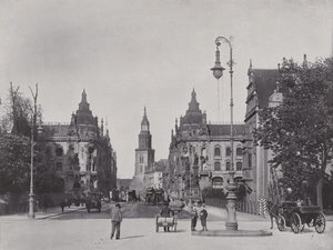 Kaiser Wilhelm-Brucke Und Kaiser Wilhelm-Strasse (b/w photo) بواسطة مصور فوتوغرافي ألماني