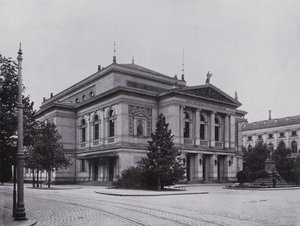 لايبزيغ: نصب Gewandhaus und Mendelssohn (صورة b / w) بواسطة مصور فوتوغرافي ألماني