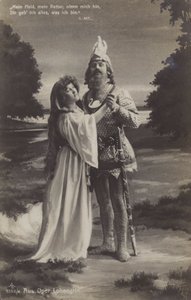إنتاج أوبرا ريتشارد فاجنر Lohengrin. (ب / ث الصورة) بواسطة مصور فوتوغرافي ألماني