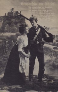 Stolzenfels Castle on the River Rhine, German patriotic military themed postcard (b/w photo) بواسطة مصور فوتوغرافي ألماني