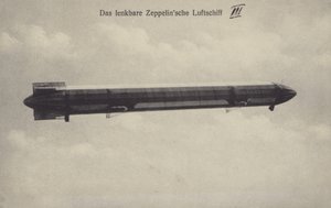 Zeppelin LZ III في الرحلة (صورة b / w) بواسطة مصور فوتوغرافي ألماني