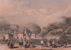 Bivouac of French troops in Susa, Piedmont