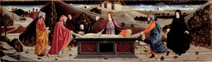 Polyptych of the Misericordia: حول جسد يسوع المسيح: القديس يوحنا ، العذراء مريم ، القديسة مريم ماجدالينا ، القديس يوسف الرامي والقديس نيقوديما بواسطة بييرو ديلا (مدرسة) فرانشيسكا