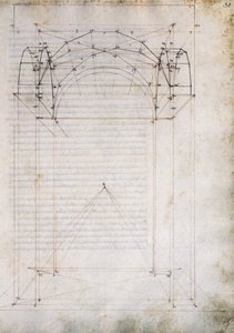 Perspective of aisle with cross vault, page from De Prospectiva pingendi (On Perspective of painting), by Piero della Francesca (ca 1415-1492), Italy بواسطة بييرو ديلا فرانشيسكا