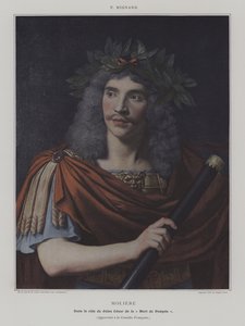 Moliere dans le role de Jules Cesar de la "Mort de Pompee" (Moliere in the Role of Julius Caesar in The Death of Pompey) (صورة ملونة) بواسطة بيير (بعد) مينارد
