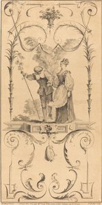 الراعي والراعي (؟) بواسطة Pierre Alexandre Aveline after Antoine Watteau