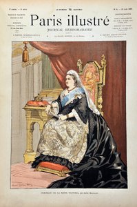 صورة فيكتوريا إيري ، ملكة إنجلترا (1819-1901) لأندريه برويلت ، نقش عام 1887 في "مجلة أسبوعية باريس-إليستروس" ".