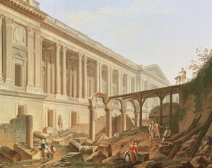 هدم فندق دي بوربون وإزالة اللوفر ، حوالي 1764