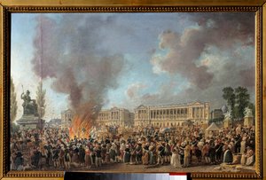 Fete de l'unite في Place de la Concorde (29 Thermidor an I or 10 August 1793). لوحة بيير ديماشي (1723-1807)