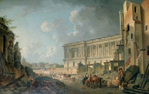 منظر لمتحف اللوفر ، c1743-1807 بواسطة بيير أنطوان دي ماتشي