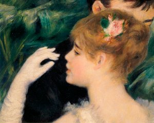 الرقص في المدينة - كانت الرسامة الفرنسية سوزان فالادون (1865-1938) واحدة من العارضات (التفاصيل) بواسطة بيير أوغست رينوار