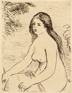 امرأة عارية جالسة [حمام عارية]