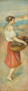 فتاة مع سلة من السمك ، ج. 1889. بواسطة بيير أوغست رينوار