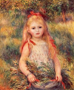 فتاة مع حزمة من الذرة لبيير أوغست رينوار (1841-1919) ، زيت على قماش ، 65 × 54 سم بواسطة بيير أوغست رينوار
