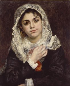 ليز في شال أبيض حوالي 1872 بواسطة بيير أوغست رينوار