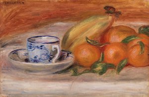 البرتقال والموز وفنجان الشاي بواسطة Pierre-Auguste Renoir