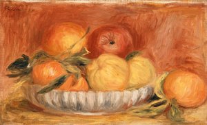 لا تزال الحياة مع التفاح والبرتقال ؛ الطبيعة Morte aux pommes et oranges ، أواخر عام 1890 بواسطة بيير أوغست رينوار