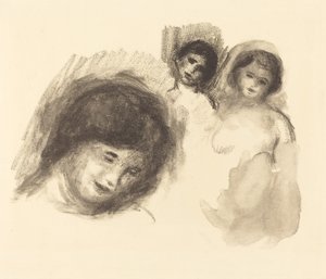حجر بثلاثة اسكتشات من الحجر مع ثلاثة اسكتشات ، 1904. بواسطة بيير أوغست رينوار