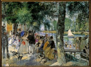 Swimming in the Seine or “La Grenouillere”. Cafe ball near Chatou. Painting by Pierre Auguste Renoir (1841-1919) 1860 Moscow, Pushkin Museum بواسطة بيير أوغست رينوار